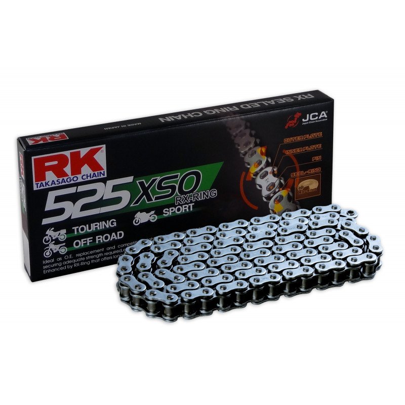 Motorcycle Chain transmission RK TAKASAGO pitch 525 BLACK 120 links 525XSO