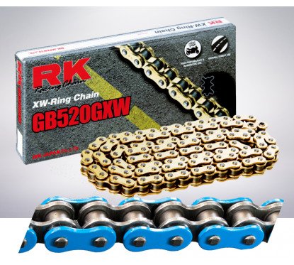 Motorcycle Chain transmission RK TAKASAGO pitch 530 BLUE 118 links 530GXW