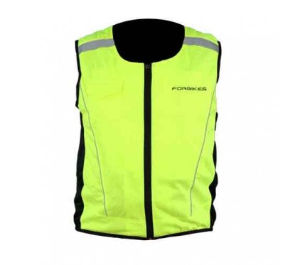 Giacca safety senza maniche con rifrangente, regolabile, ventilato - colore giallo fluo Forbikes