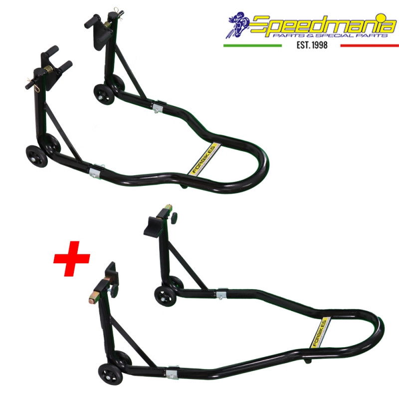 Cavalletto alza moto anteriore + posteriore con cursori regolabili TAMPONE a L Cavalletto alza moto anteriore + posteriore con cursori regolabili TAMPONE a L