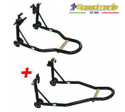 Cavalletto alza moto anteriore + posteriore con cursori regolabili TAMPONE a L