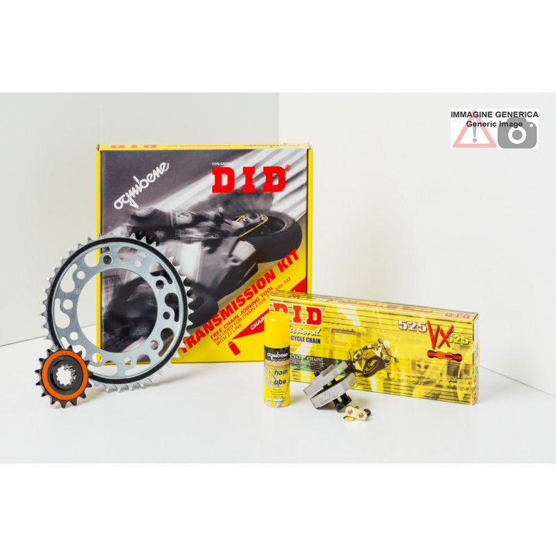 kit trasmissione DID (catena + corona + pignone) rapportatura originale 376138000