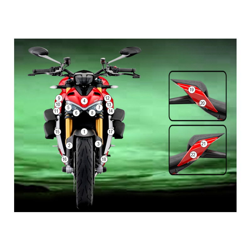 Pellicola adesiva per moto STREETFIGHTER V4 2020- EAZI-GRIP