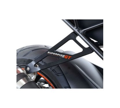 Staffa supporto scarico + piastra fori pedane posteriori BLACK KTM SuperDuke GT '16-
