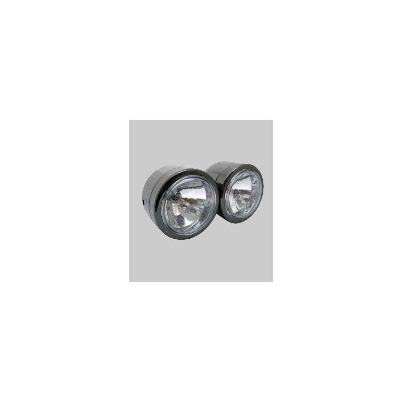 DOUBLE UNIVERSAL FRONT HEADLAMP TAIL HOMOLOGATED "TWIN" CROMATO