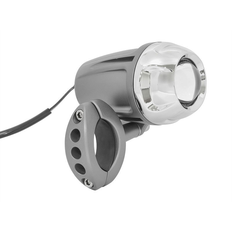 FANALE AUSILIARIO DI PROFONDITA' POLIELLISSOIDALE ALOGENO 12V55W- GHIERA CROMO CORPO GRIGIO